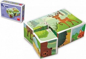 Lesní Zvířátka - Dřevěné kostky 6 ks