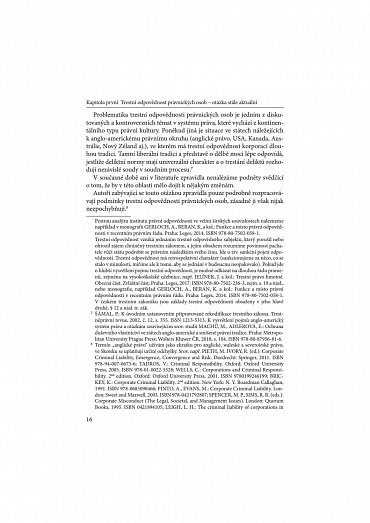 Náhled Trestní odpovědnost právnických osob v České republice - problémy a perspektivy