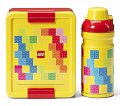 LEGO Brick svačinový set (láhev a box) - červená/žlutá