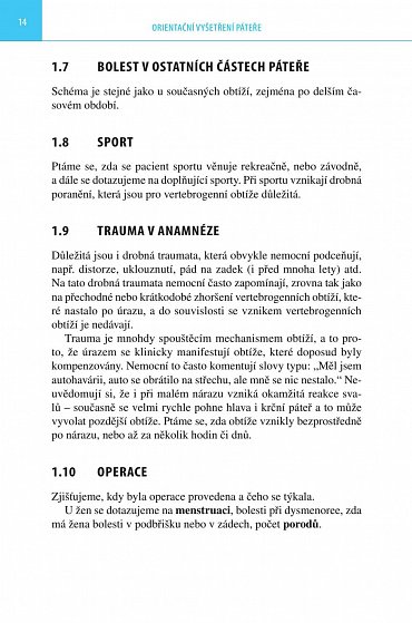 Náhled Orientační vyšetření páteře