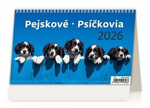Kalendář stolní 2026 - Pejskové/Psíčkovia