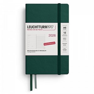 Weekly Planner & Notebook 2026 Pocket (A6) Forest Green