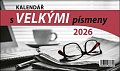 Kalendář 2026 s velkými písmeny, stolní, 23 x 14 cm