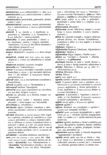 Náhled Česko/latinský slovník, 3.  vydání