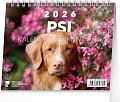 Kalendář 2026 stolní: Psi - se jmény psů, 16,5 x 13 cm