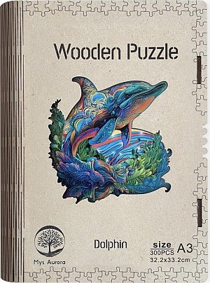 Dřevěné puzzle/Delfín A3