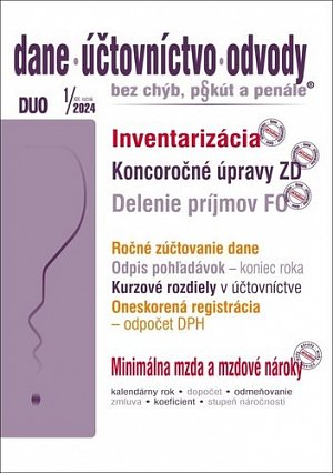 DUO 1/2024 – Dane, účtovnictvo, odvody bez chýb, pokút a penále