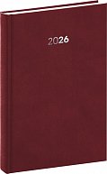 Diář 2026: Balakon - bordó, denní, 15 x 21 cm