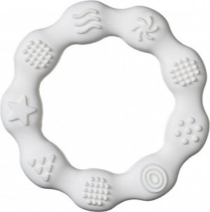 Kousátko kolečko silikon 8cm bílé v sáčku 11x15cm 3m+