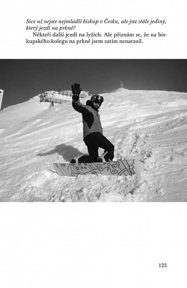 Náhled Biskup na snowboardu