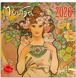 Kalendář 2026 poznámkový: Alfons Mucha, 30 x 30 cm