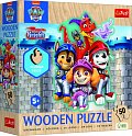 Puzzle dřevěné nepravidelné tvary Tlapková patrola/Paw Patrol 50 dílků 20,6x26,7cm v krabici 20x20cm