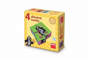 Krtek - Dřevěné kostky 4 ks