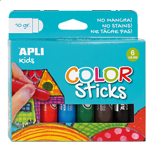 APLI temperové barvy suché, 6 ks, mix barev