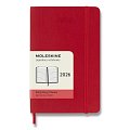 Diář Moleskine 2026 - měkké desky, S, denní, červený