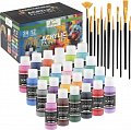 Sada malířských akrylových barev 24 ks +  12 štětců