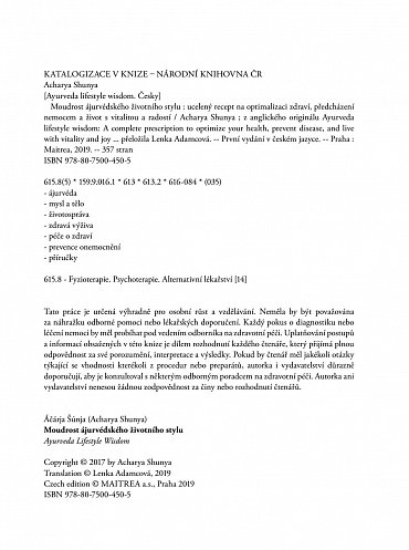 Náhled Moudrost ájurvédského životního stylu - Ucelený recept na optimalizaci zdraví, předcházení nemocem