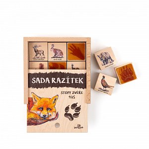 Dětská razítka 9 kusů - Stopy zvěře