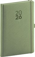 Diář 2026: Diamante - olivový, týdenní, 15 x 21 cm