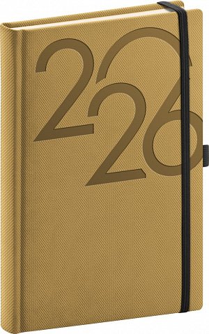 Diář 2026: Ajax - zlatý, denní, 15 x 21 cm