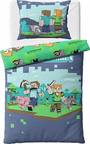 Dětské povlečení Minecraft Vzhůru do Boje