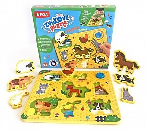 Zvukové puzzle Farma Tablet - vkládačka