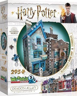 Harry Potter: Puzzle Wrebbit 3D - Obchod Ollivandera a Scribbulus / 295 dílků
