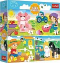 Puzzle 4v1 Zvířátka na vsi 18,5x16cm v krabici 20x20x5cm