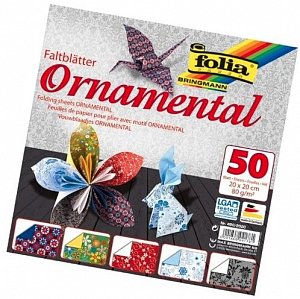 Papíry na origami 20x20cm, 50 listů, ornamental