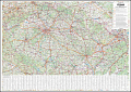 Česko - automapa nástěnná 1:360 000 s plastovými lištami (1360x970mm), 9.  vydání