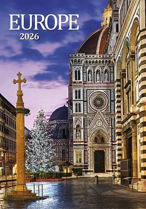 Kalendář 2026 Europe, nástěnný, 34 x 48,5 cm