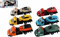Auto/kamion Bburago odtahovka + auto 1:43 kov/plast 21cm  6 barev v krabičce 22x9x6,5cm