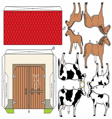 Náhled Vystřihovánky ke slepování - Statek