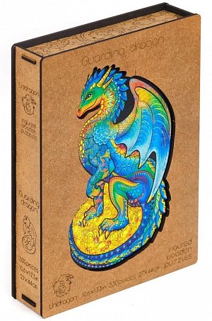 UNIDRAGON dřevěné puzzle - Drak, velikost M  (25x33cm)