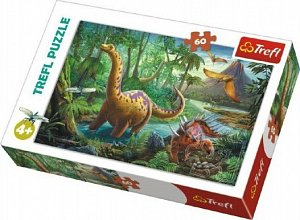 Trefl Puzzle Dinosauři na cestách / 60 dílků