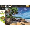 Puzzle s třídičem 2v1: Exotická pláž 1000 dílků