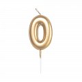 Svíčka dortová zlatá 5 cm číslo 0