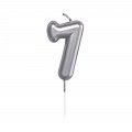 Svíčka dortová stříbrná 5 cm číslo 7