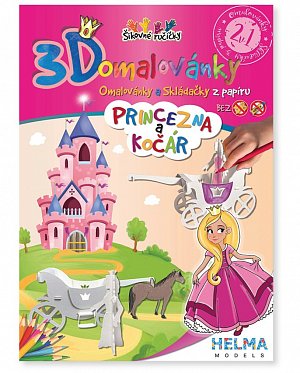 3D omalovánky Princezna a kočár