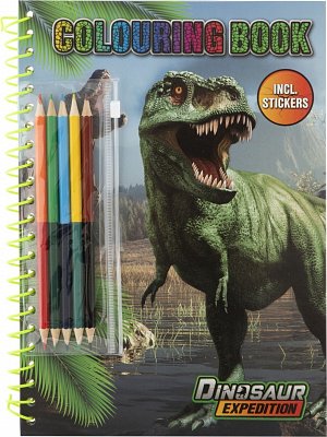 Kniha omalovánek + samolepky Dinosauři