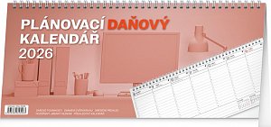 Kalendář 2026 stolní: Plánovací daňový, 33 x 14,5 cm