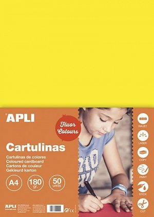 Barevný papír A4 170 g fluo - žlutý 50 ks
