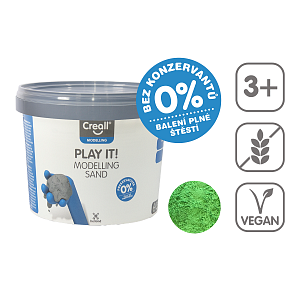 Creall modelovací písek Play it!, 750 g, kelímek, zelený