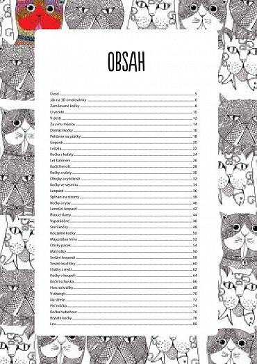 Náhled Kočičí 3D omalovánky