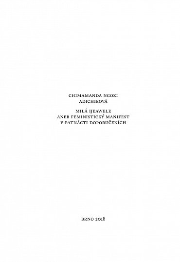 Náhled Milá Ijeawele aneb Feministický manifest v patnácti doporučeních