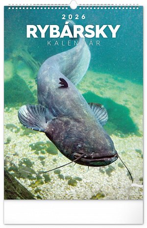 NOTIQUE Nástenný kalendár Rybársky 2026, 33 x 46 cm