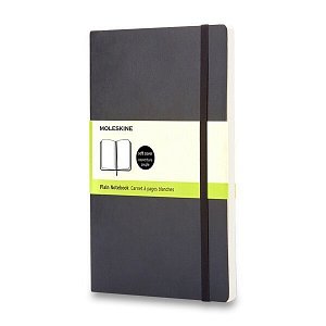 Zápisník Moleskine - měkké desky, L, čistý - černý
