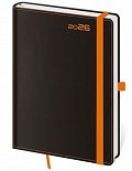 Diář 2026 týdenní B6 Black Orange s poutkem