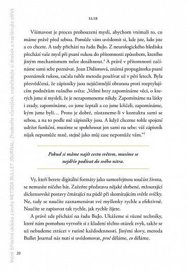 Náhled Metoda Bullet Journal - Zhodnoťte včerejšek, uspořádejte si dnešek a naplánujte zítřek