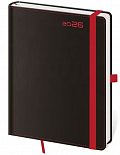 Diář 2026 týdenní A5 Black Red s poutkem